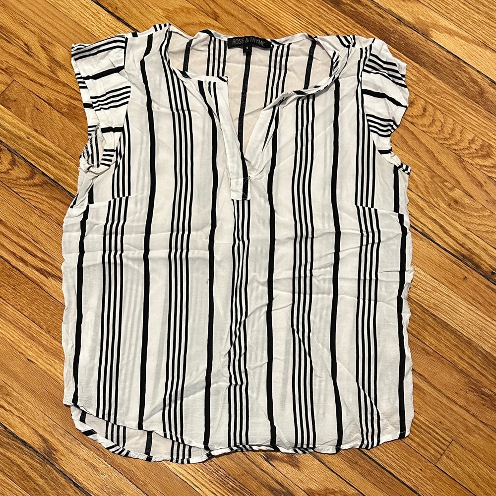 Rock & Republic Monochrome Striped Blouse